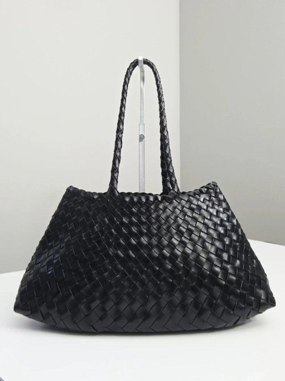 Dragon Diffusion Hand Woven Leather Tote Bag, Black